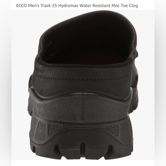 ECCO MENS TRACK 25 HYDROMAX BLACK NUBUCK WATER RESISTANT MOC TOE CLOG SIZE 8-8.5 - Picture 6 of 11